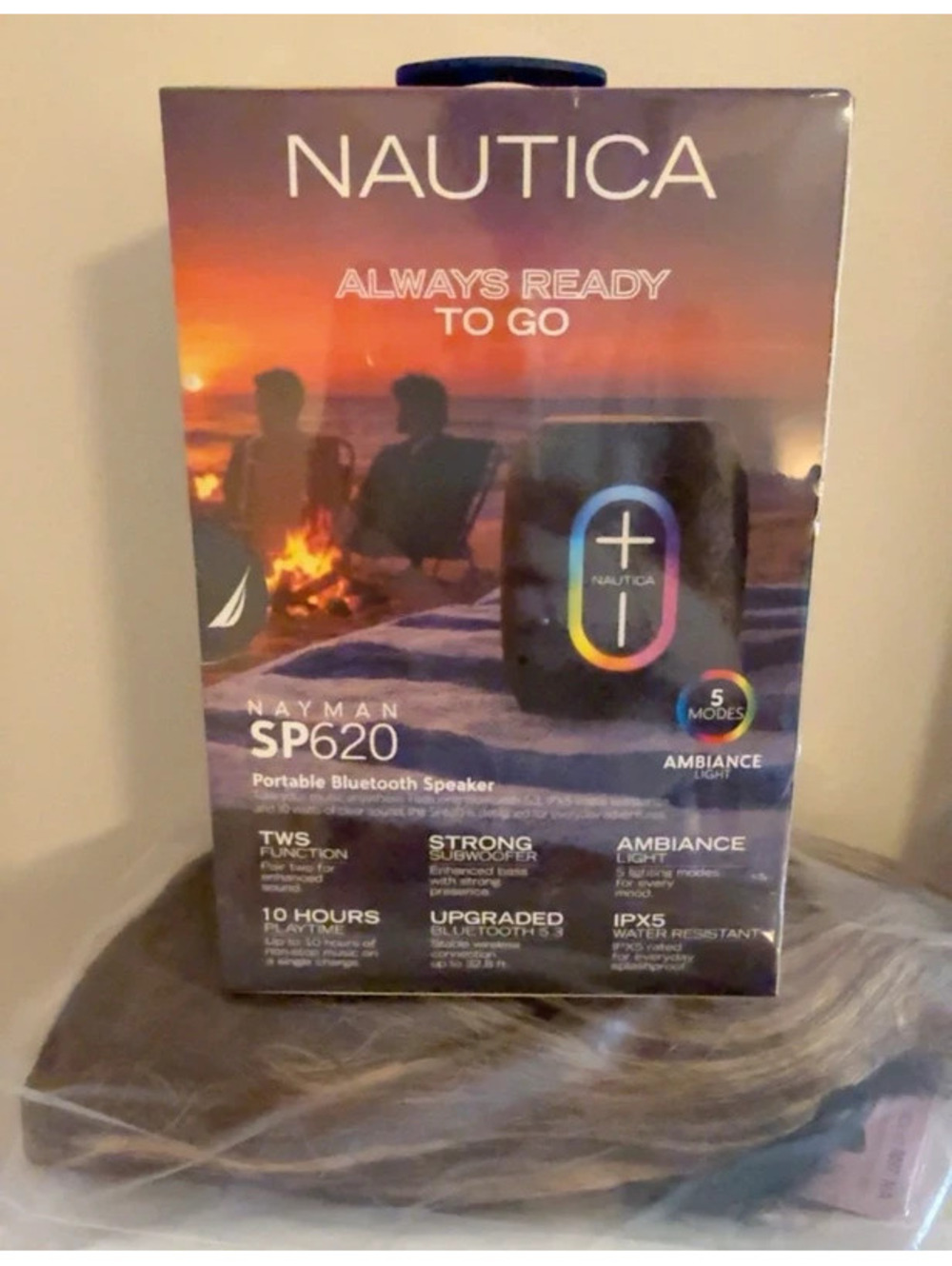 Rare Nautica Naan SP620 Bluetooth Speaker – Gray – New Sealed